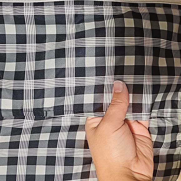 CJ Banks 1X Teal/Aqua Plaid and Polka Dot Reversible Quilted Zipper Vest - Picture 7 of 8